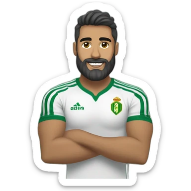 Hombre calvo y con barba y camiseta real Betis sticker