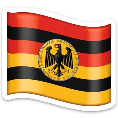 The flag of East Germany (the German Democratic Republic or GDR) consisted of the traditional German black, red, and gold horizontal tricolor, distinguished by a central emblem. sticker