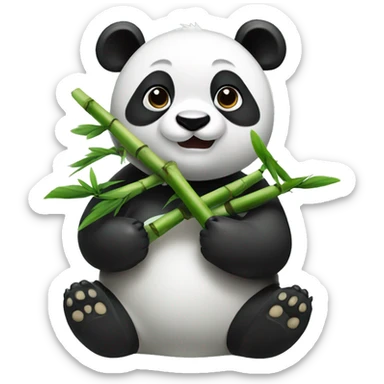A panda eating bamboos sticker