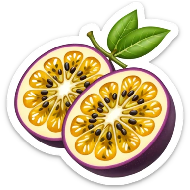 passion fruit sliced juicy sticker