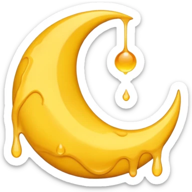 Melting waning crescent in yellow colour sticker