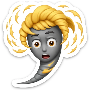 tornado with feary expression  sticker