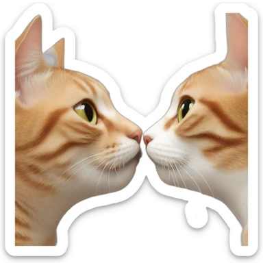 Cat kisses cat sticker