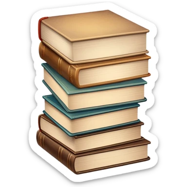 Stack of books with beige gradient colors sticker