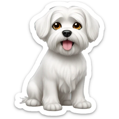 White Maltese dog sticker