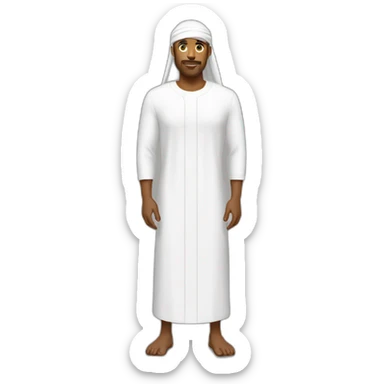 a white thobe and a durag. full body sticker