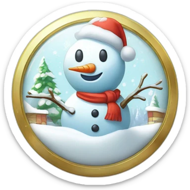 Snowman Badge Medal Epic Mystery Legendary NewYear PokemonTheme Pokeball Snowfall Snowballs sticker