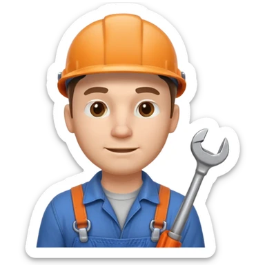 mechanic man portrait, head and shoulders only, wearing work overalls, holding a wrench, slight grease marks on face, confident friendly expression, garage workshop vibe, 3D cartoon style, mobile game icon style, clean background, no text, no watermark
  sticker