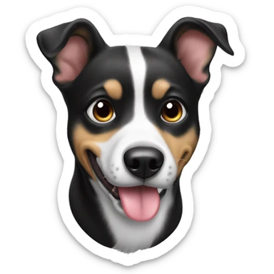 Black white dog with his tongue out sticker