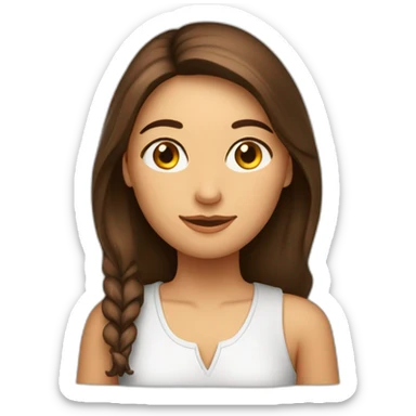 fille-brune-aux-yeux-marrons-en-tenue-étudiante sticker