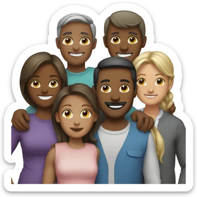 A family with five people  sticker