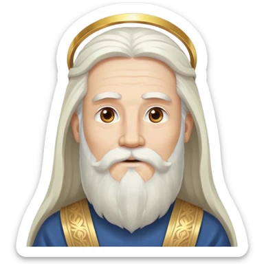 God, wise man with halo, long white hair, beard and white mustache sticker