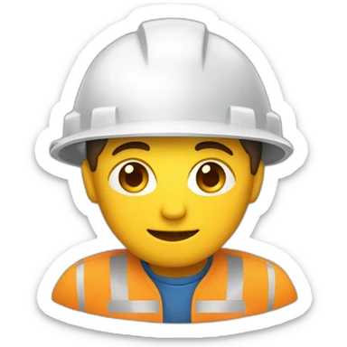 trabajador con casco de seguridad asombrado  sticker