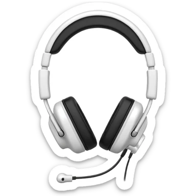 Please make a white headset emoji sticker