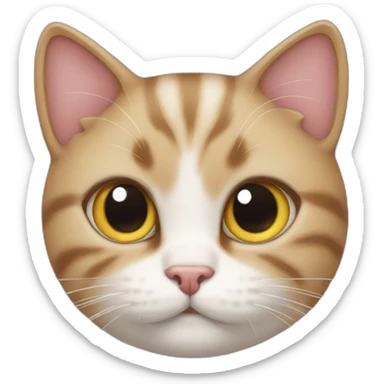 cat with a bow on ear sticker