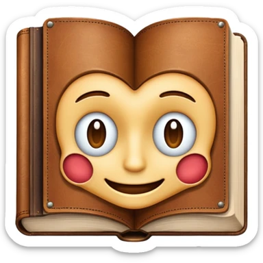 A book with a face sticker