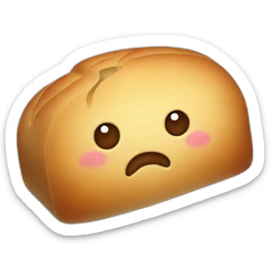 A loaf of sad bread on snow covered in ice  sticker