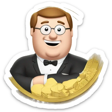 Golden Peter griffin coin sticker