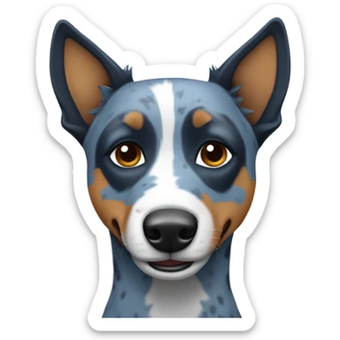 blue heeler in blue shoes sticker