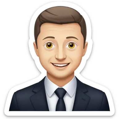 realistic Vladimir Zelensky is delighted sticker