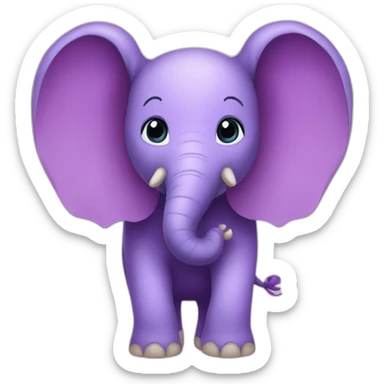 purple elephant wings sticker