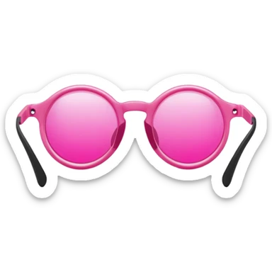 round protective glasses with vibrant pink tinted lenses, laboratory eyewear sticker