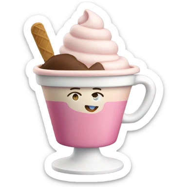 neopolitan ice cream in a cup sticker