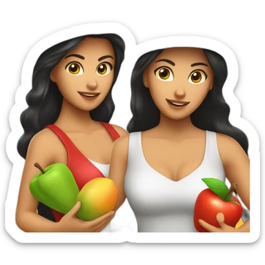 mexican farmers charlies angels 4 of them with fruits in hands sticker
