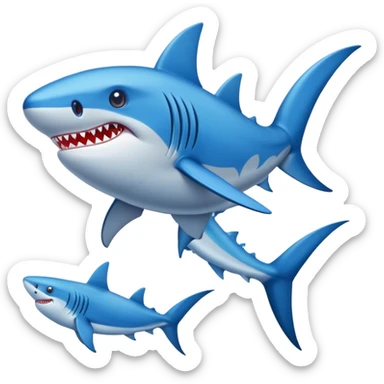 Tiburón con 3 piernas y zapatos azules  sticker