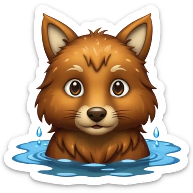 medieval animal in the lake sticker