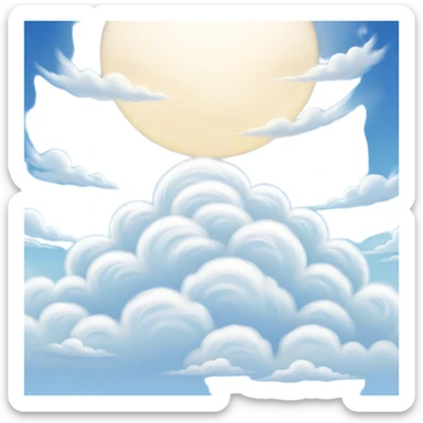 Cinematic Realistic Cirrus Emoji, High and wispy, with thin, delicate clouds stretching across the sky like brush strokes of white. The light, feathery clouds suggest clear weather and distant horizons, evoking a sense of tranquility. Soft glowing outline, capturing the essence of serene skies and airy beauty in a graceful cirrus cloud! sticker