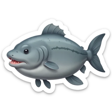 An extremely fat catfish with a bulging stomach sticker