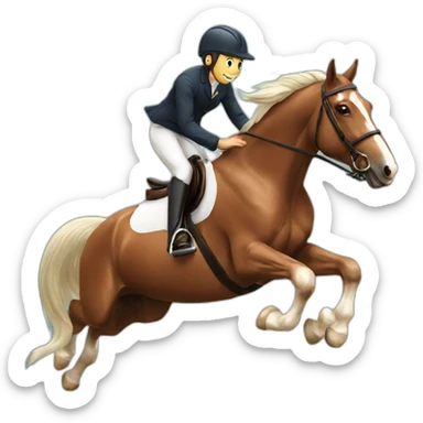 Jumping horse sticker