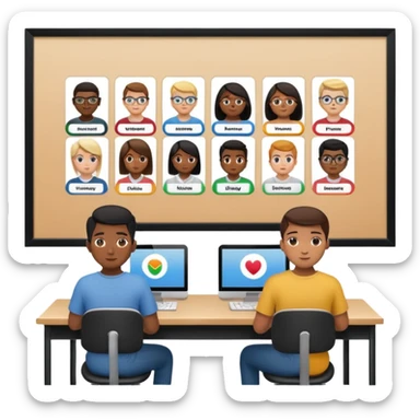 Birdseye view of large study space with students working separately add students wearing Vision Pros sticker