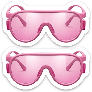pink industrial safety glasses, minimalist design with transparent pink lenses, protective eyewear sticker