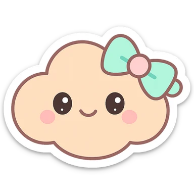 hairclip, cloud shape, kawaii style, pastel colors, cartoon, isolated, no hair sticker