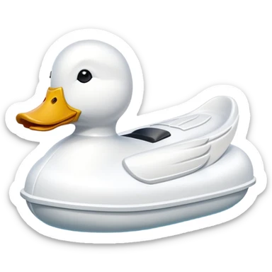 The white duck-shaped pedal boats  sticker