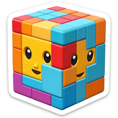 Pixeled style 3d sticker