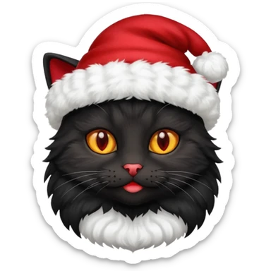 black cat with red hat sticker