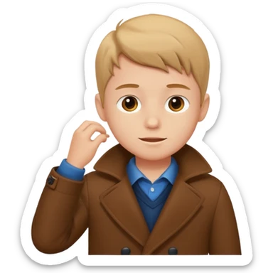 emoji- of a boy putting on his coat sticker