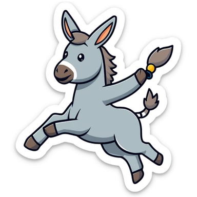donkey flying in the air sticker