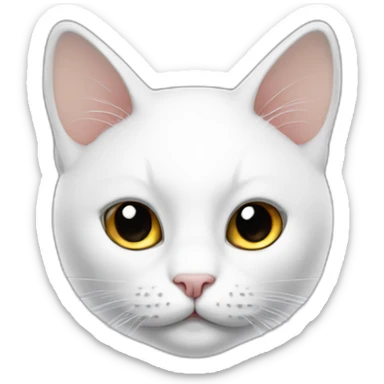 white cat black on the top of the head sticker