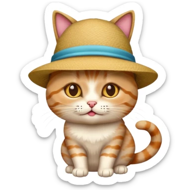 cat with a ridiculous hat sticker