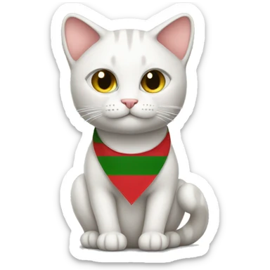 cat with a belarus flag body and a string tail sticker