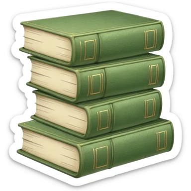 stack of sage green books, aesthetics  sticker