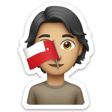 Flag of Indonesia with a person sticker