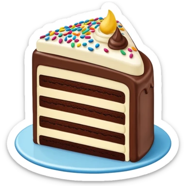 multi-layer cake slice with cream layers sticker