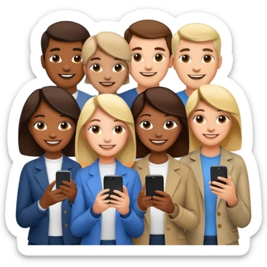 A LOT OF PEOPLE WITH PHONES sticker