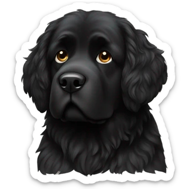 Black Newfoundland dog female sticker