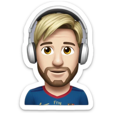 lionel messi wearing headphone sticker